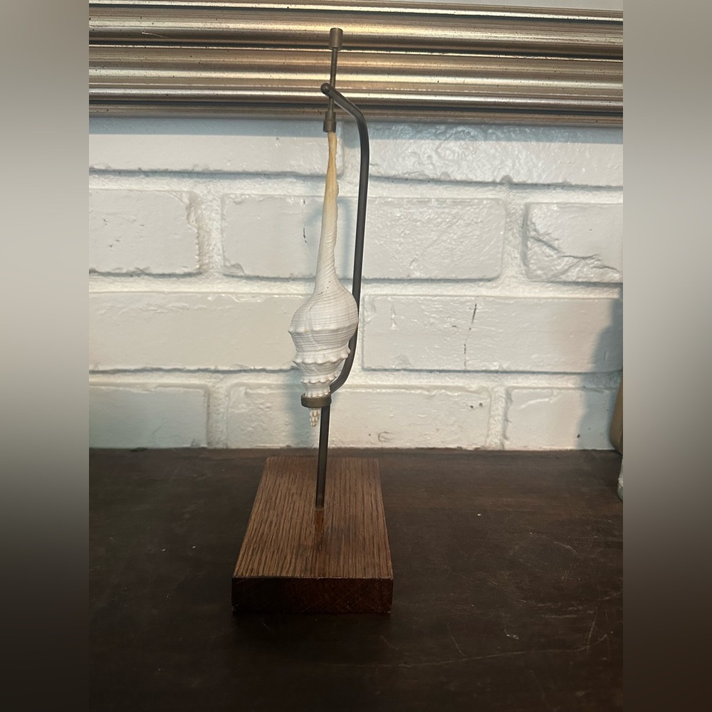 Elegant Shell Decor brass tension and wood Stand - Picture 5 of 7